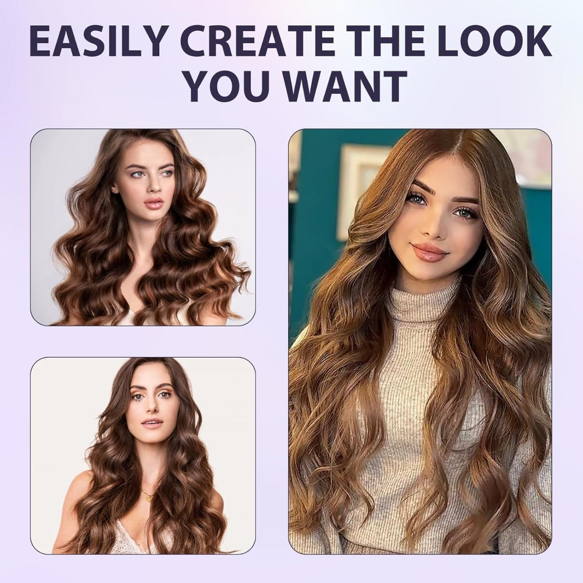 Ferro Arricciacapelli a Onde Francesi 32 mm con Tecnologia in Ceramica Tormalina, Temperature Regolabili e Riscaldamento Rapido