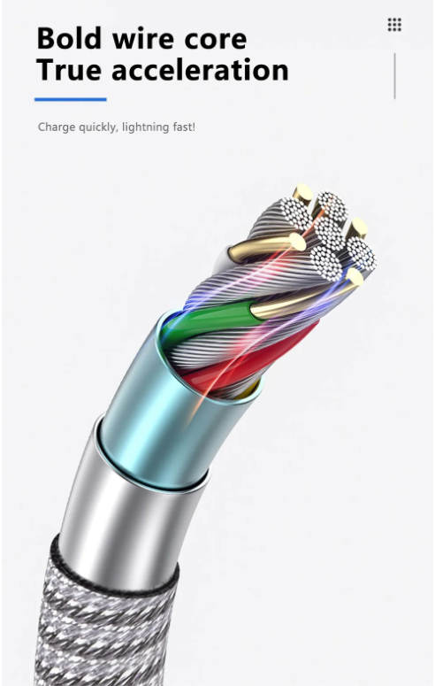 Cavo di Ricarica 3 in 1 - 40W, Dati e Alimentazione, con Cavi Integrati Micro USB / iOS / Type-C - Versatile e Resistente