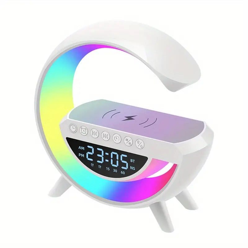 Wireless LED Speaker Bluetooth Orologio Lampada LED Caricabatteria Smartphone