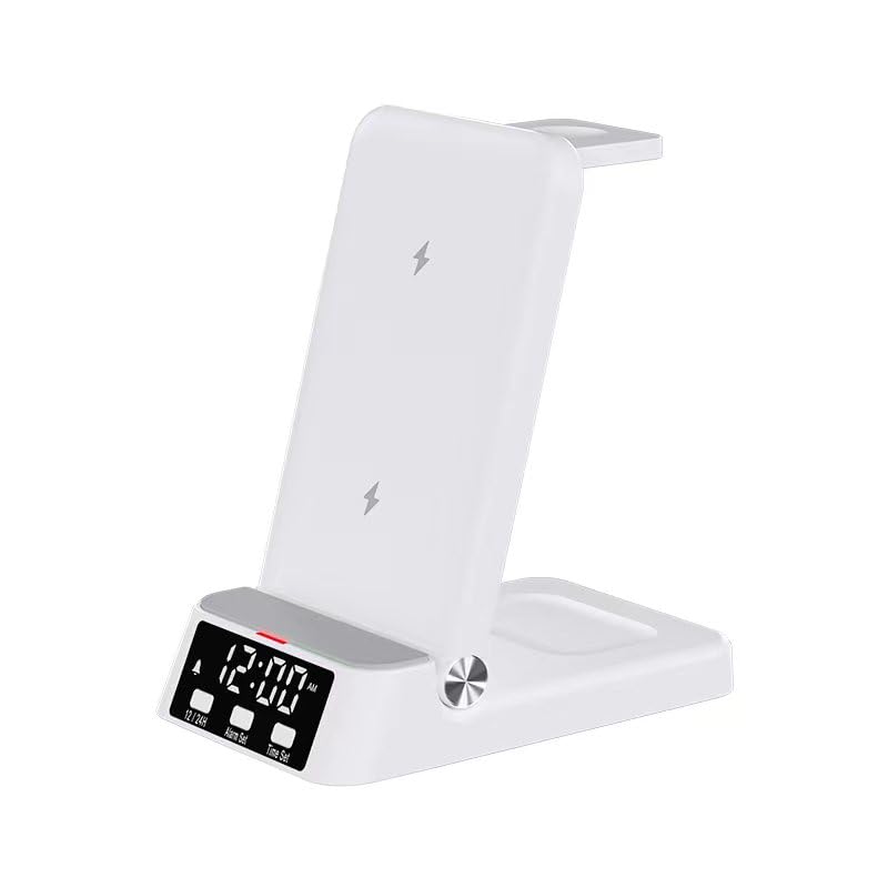 Dock di Ricarica 4 in 1 Compatibile con iPhone (Serie 8-15), Samsung, OnePlus, AirPods 2/3/Pro e Smartwatch