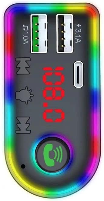 Trasmettitore FM Bluetooth per Auto – Adattatore Multifunzionale con Vivavoce e Ricarica USB