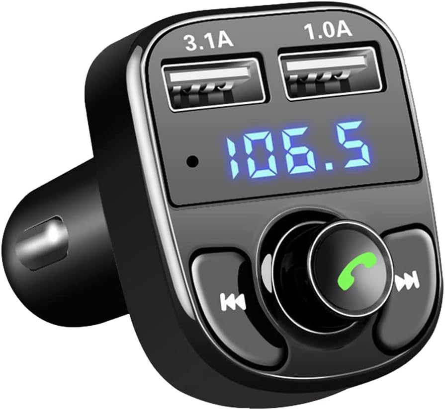 Trasmettitore FM Vivavoce Wireless per Auto Q-C66 con Caricatore Doppio USB