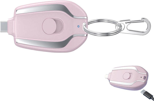 Mini power bank emergenza 1500 mah portachiavi caricabatterie portatile usb-c-Rosa