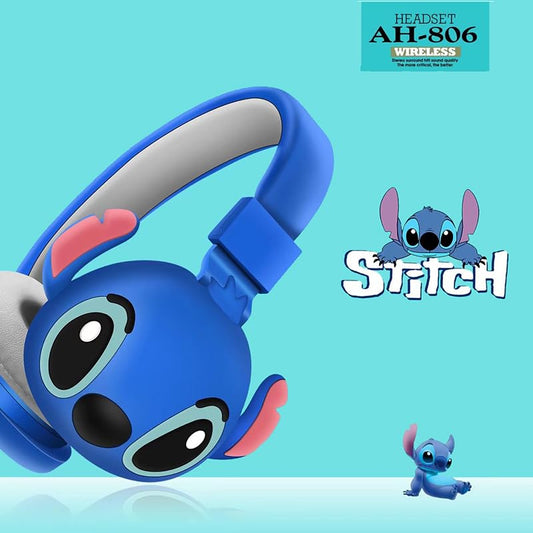 Cuffie Wireless Bluetooth con Microfono, Suono Stereo HIFI, Design Pieghevole, Cuffie Anime Cartoon per Bambini