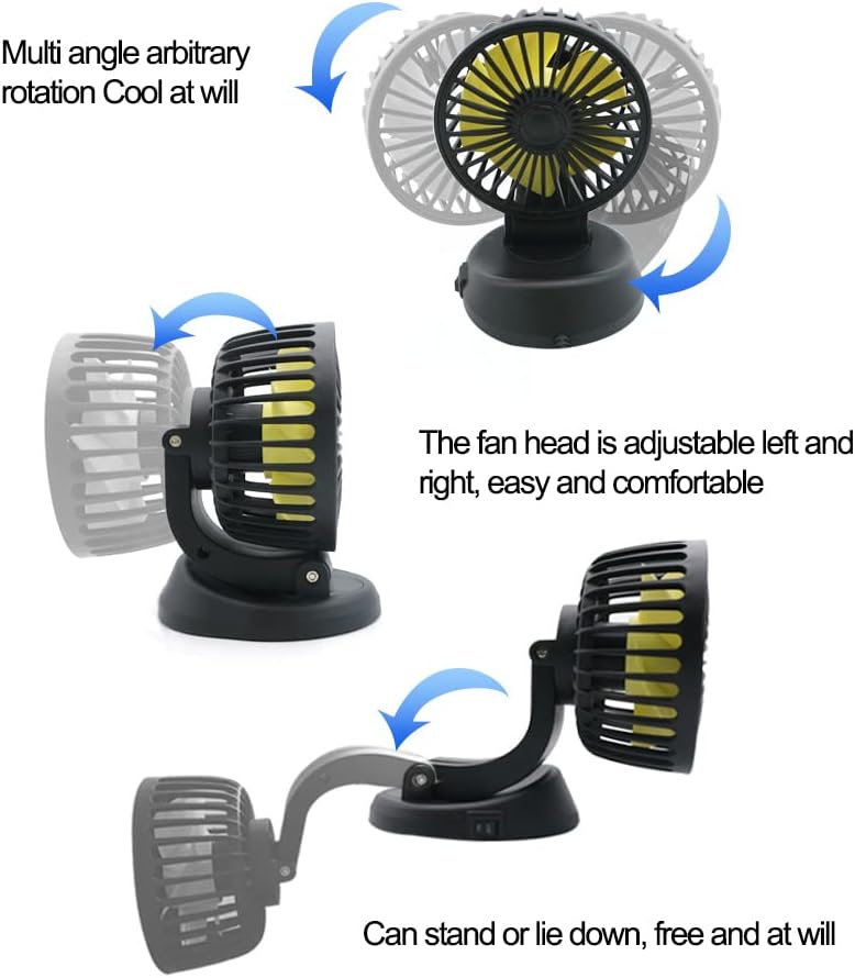 Doppio Ventilatore Per Auto Camion Camper Furgone Regolabile Aria Fresca