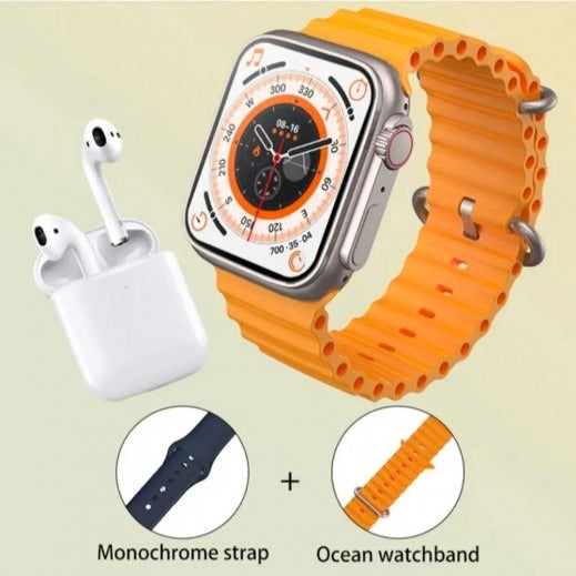 SA800 Ultra 2 Smartwatch con 2 Cinturini Intercambiabili e Auricolari Bluetooth