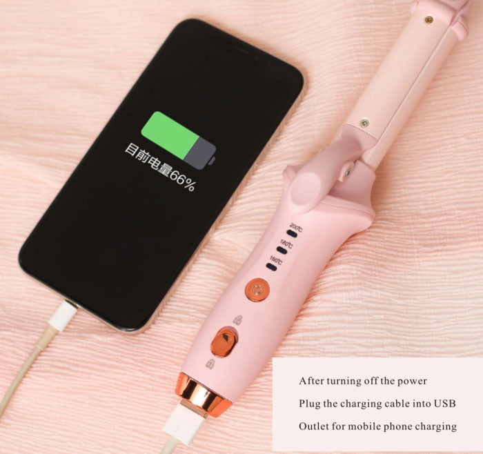 Piastra Ferro Arricciacapelli Professionale Portatile e Power bank  Rivestimento In Ceramica