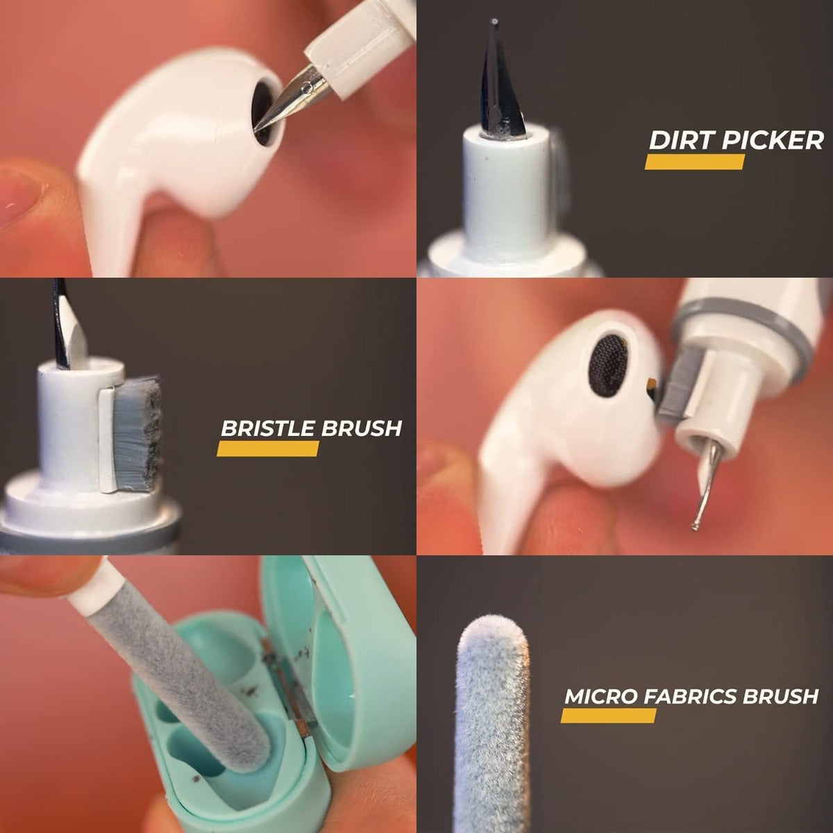 Spazzola per la pulizia della tastiera 5 in 1per la pulizia della tastiera per la pulizia della tastiera e delle cuffie Bluetooth
