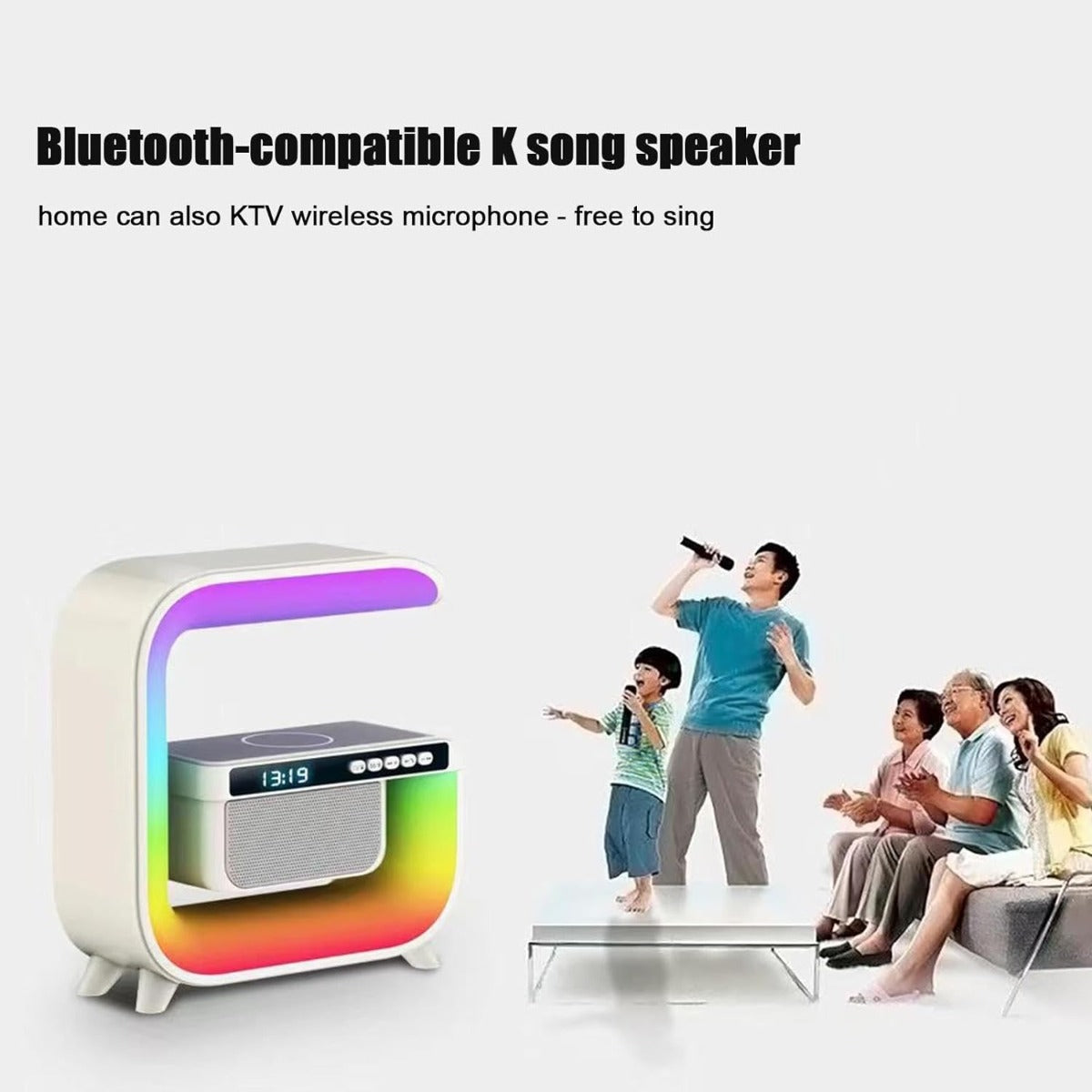 Lampada di ricarica wireless lampada da tavolo RGB regolabile a 6 colori con caricatore per telefono