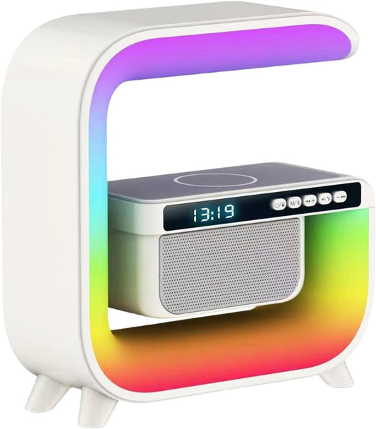 Lampada di ricarica wireless lampada da tavolo RGB regolabile a 6 colori con caricatore per telefono