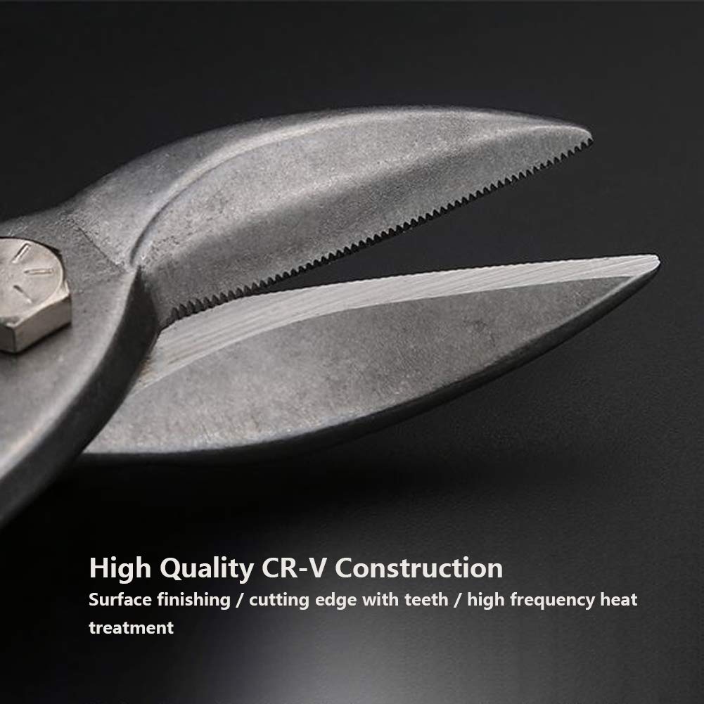 Cesoia per metallo lamiera forbici stagno per alluminio rame con impugnatura ergonomica 250 mm lame cromo vanadio