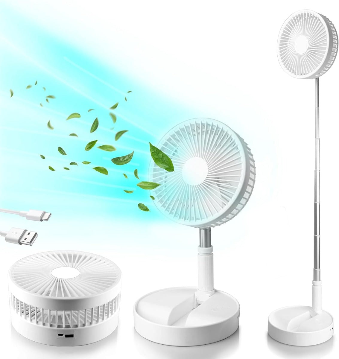 Ventilatore  tavolo e a piantana  pieghevole con batteria ricaricabile