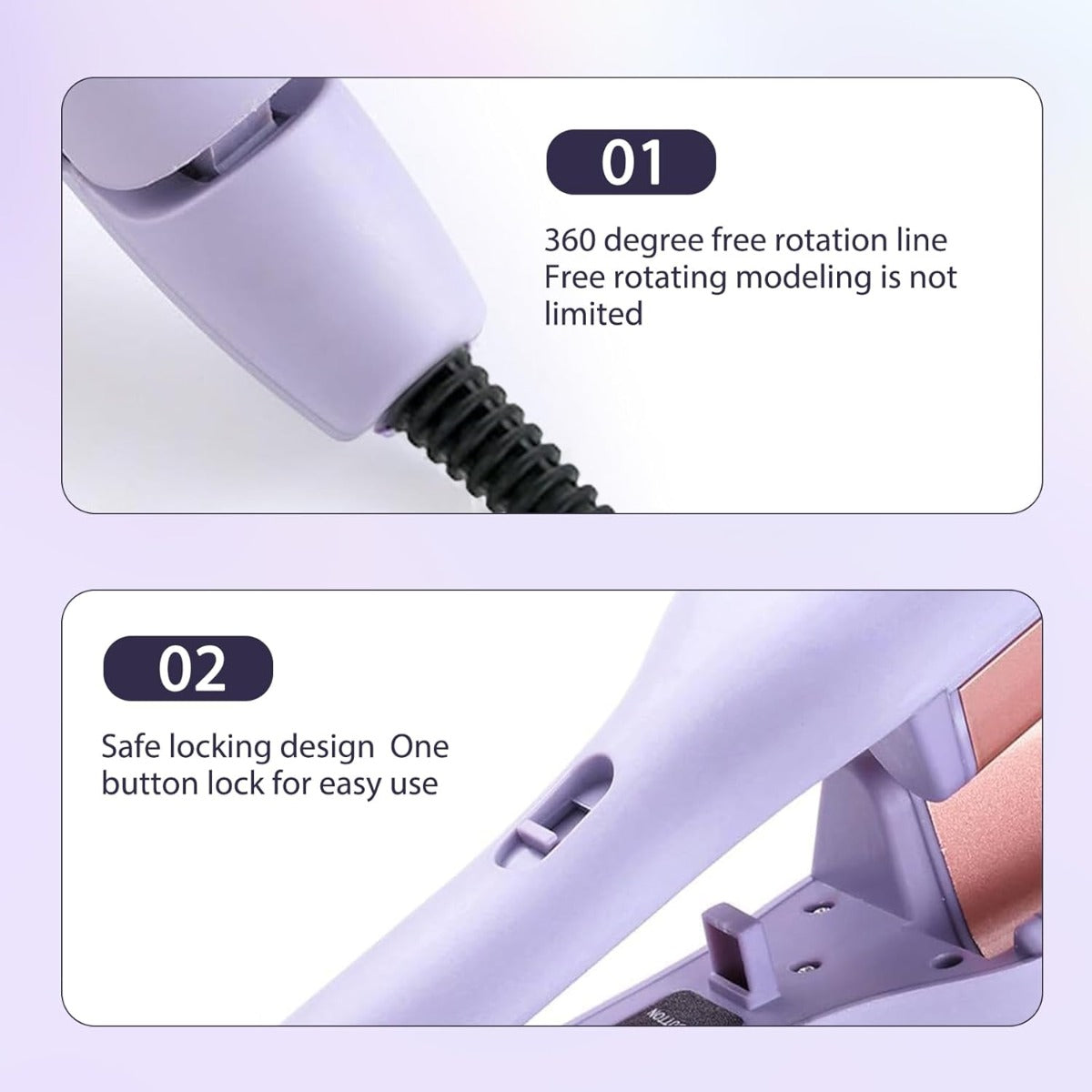 Ferro Arricciacapelli a Onde Francesi 32 mm con Tecnologia in Ceramica Tormalina, Temperature Regolabili e Riscaldamento Rapido