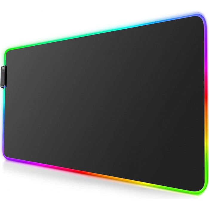 Tappetino per mouse da gioco RGB - T14 Effetti  a LED con bordi cuciti resistenti e base in gomma antiscivolo, adatto per MacBook, PC, laptop, scrivania