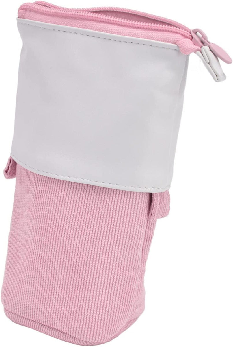 Astuccio retrattile astuccio telescopico resistente in tela astuccio pop-up in piedi astuccio con chiusura a cerniera per cancelleria cosmetica ufficio scuola