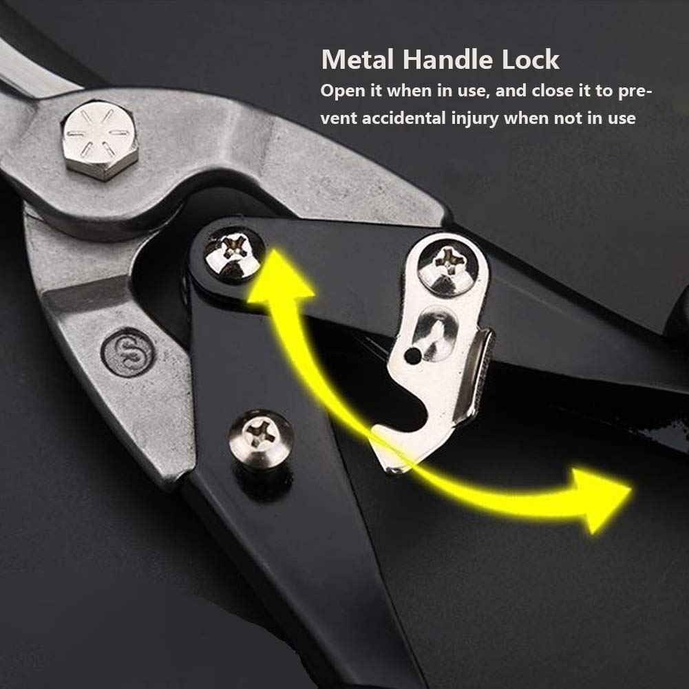 Cesoia per metallo lamiera forbici stagno per alluminio rame con impugnatura ergonomica 250 mm lame cromo vanadio