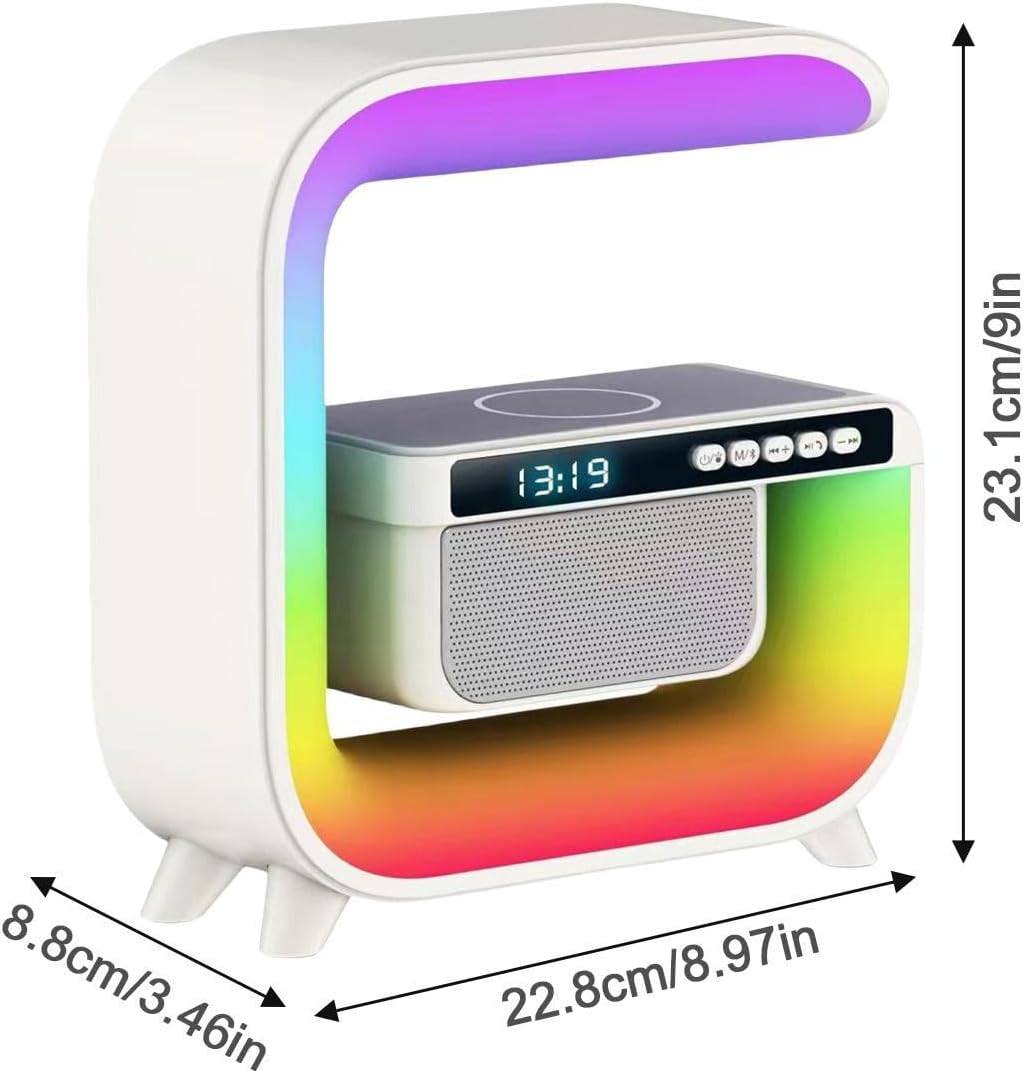 Lampada di ricarica wireless lampada da tavolo RGB regolabile a 6 colori con caricatore per telefono