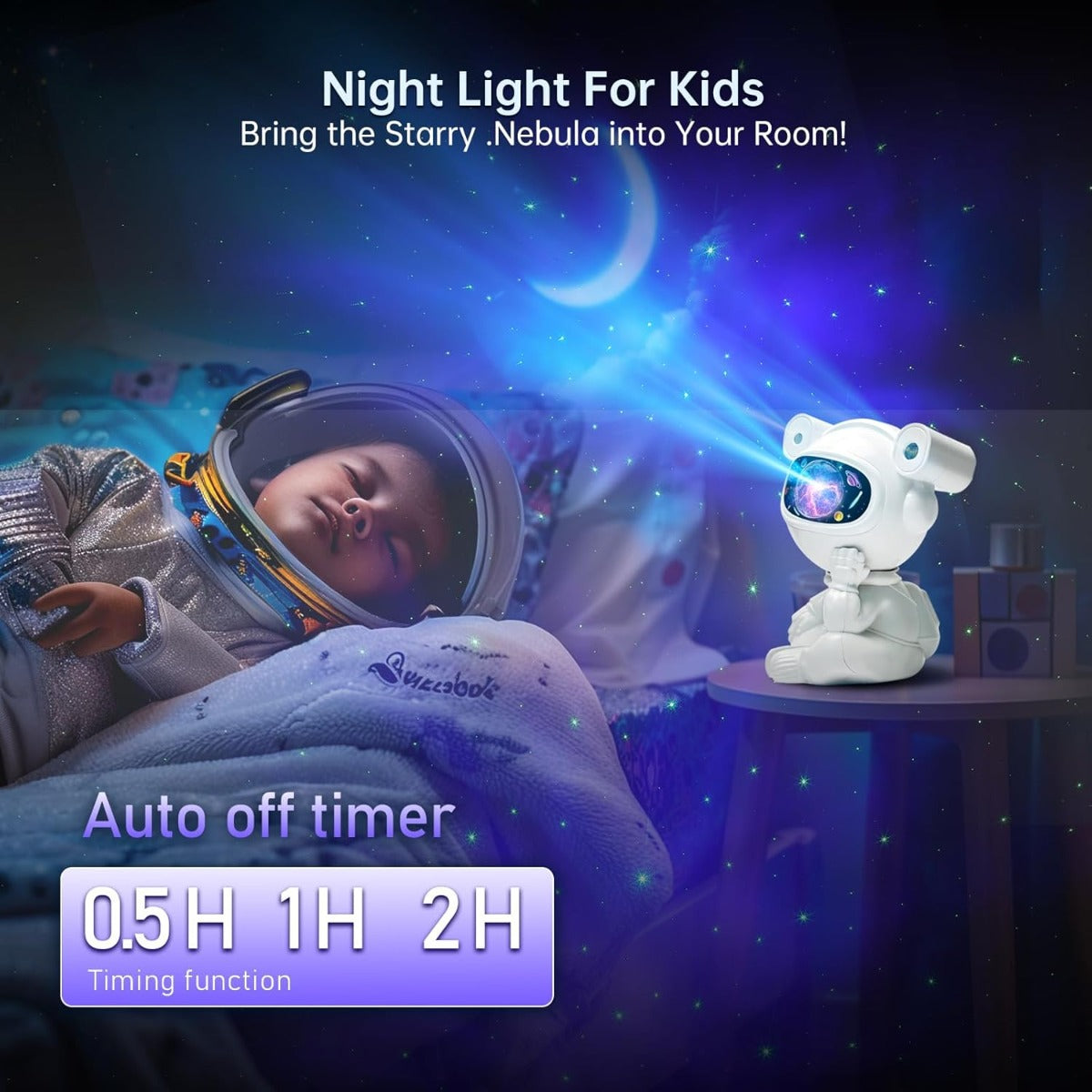 Proiettore Galassia Astronauta con Musica Bluetooth, Timer e Controllo Remoto – Lampada LED Nebulosa per Camera da Letto e Decorazione Ambiente