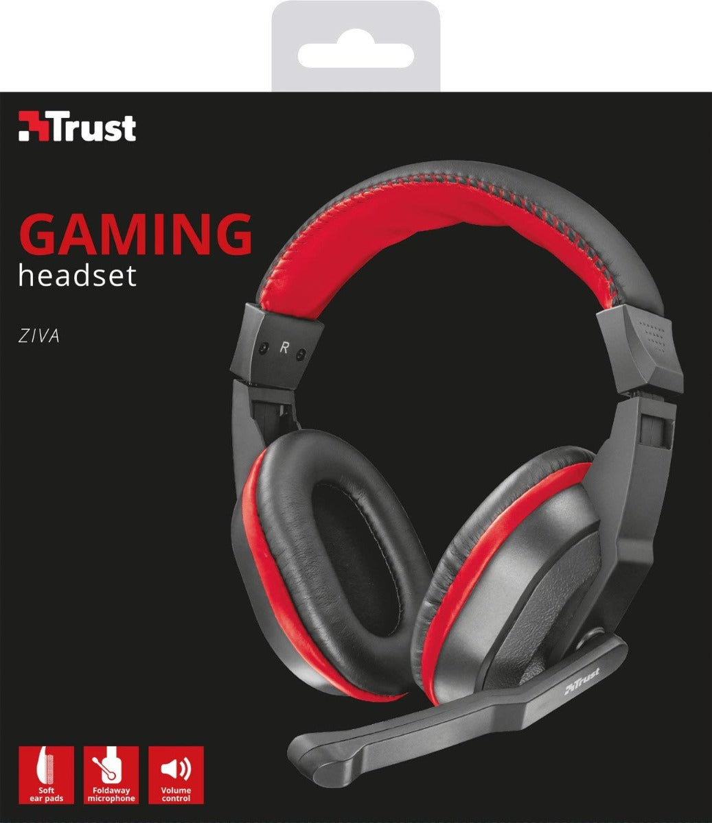 Trust Ziva Cuffie Over-Ear da Gioco con Microfono a Scomparsa Nero