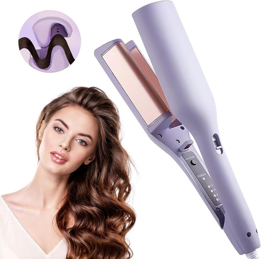 Ferro Arricciacapelli a Onde Francesi 32 mm con Tecnologia in Ceramica Tormalina, Temperature Regolabili e Riscaldamento Rapido