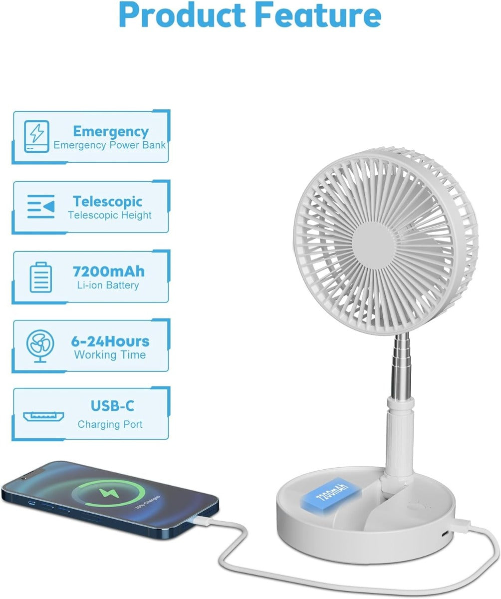 Ventilatore  tavolo e a piantana  pieghevole con batteria ricaricabile