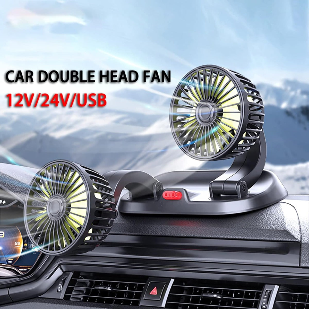 Doppio Ventilatore Per Auto Camion Camper Furgone Regolabile Aria Fresca
