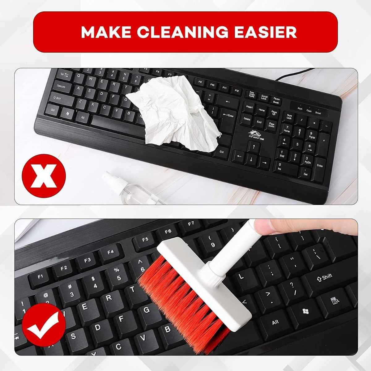 Spazzola per la pulizia della tastiera 5 in 1per la pulizia della tastiera per la pulizia della tastiera e delle cuffie Bluetooth
