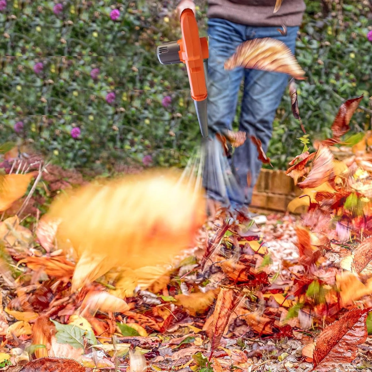 Aspirafoglie soffiatore per foglie aspirapolvere elettrico senza fili con batteria e caricabatterie