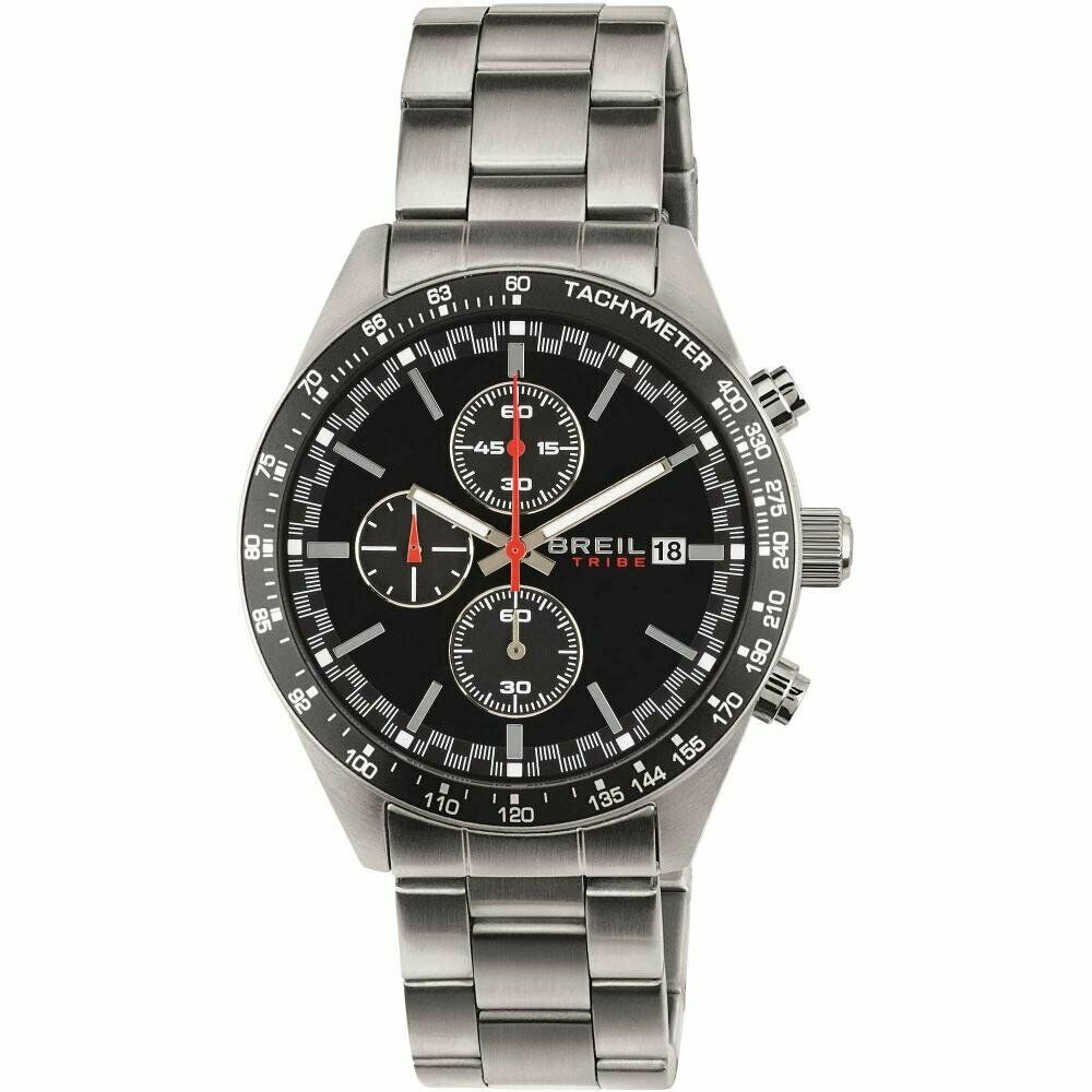 Breil Orologio Uomo Fast quadrante Mono-Colore Nero Movimento Chrono Quarzo e Bracciale Acciaio EW0321