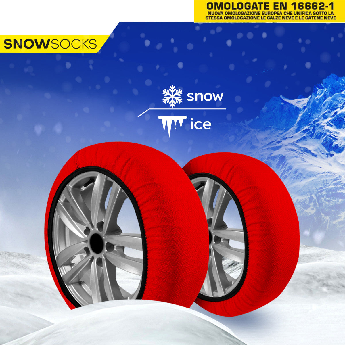 Calze da Neve SIze XXL per Pneumatici - Set di 2 Pezzi Omologate EN 16662-1