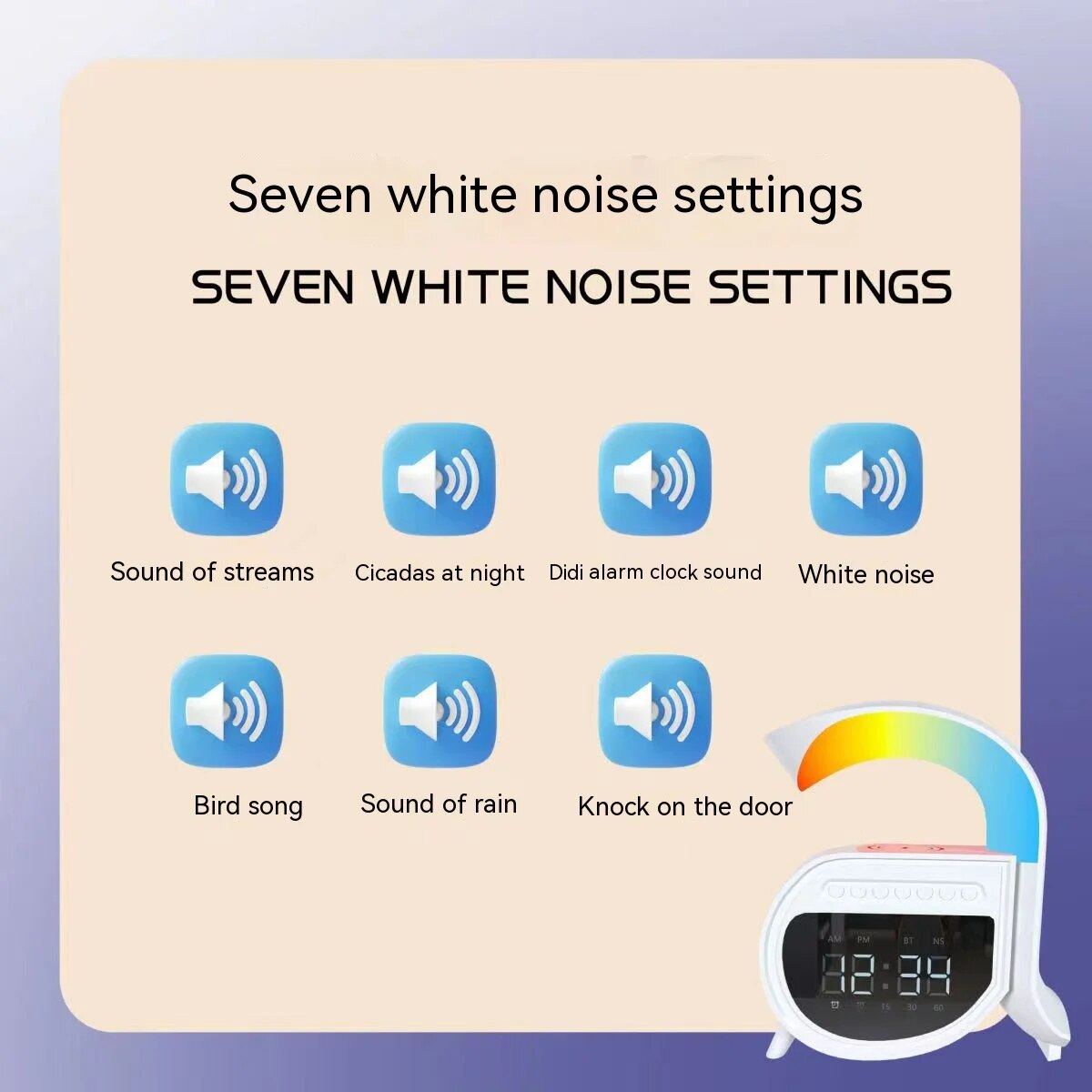 Altoparlante bluetooth con orologio caricabatterie wireless audio lampada a forma di chiocciola