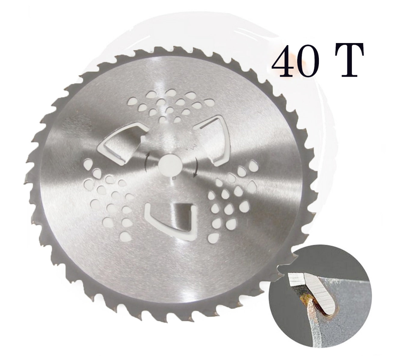 Disco ricambio decespugliatore lama 40t tagliaerba circolare 225cm foro 25.4 cm