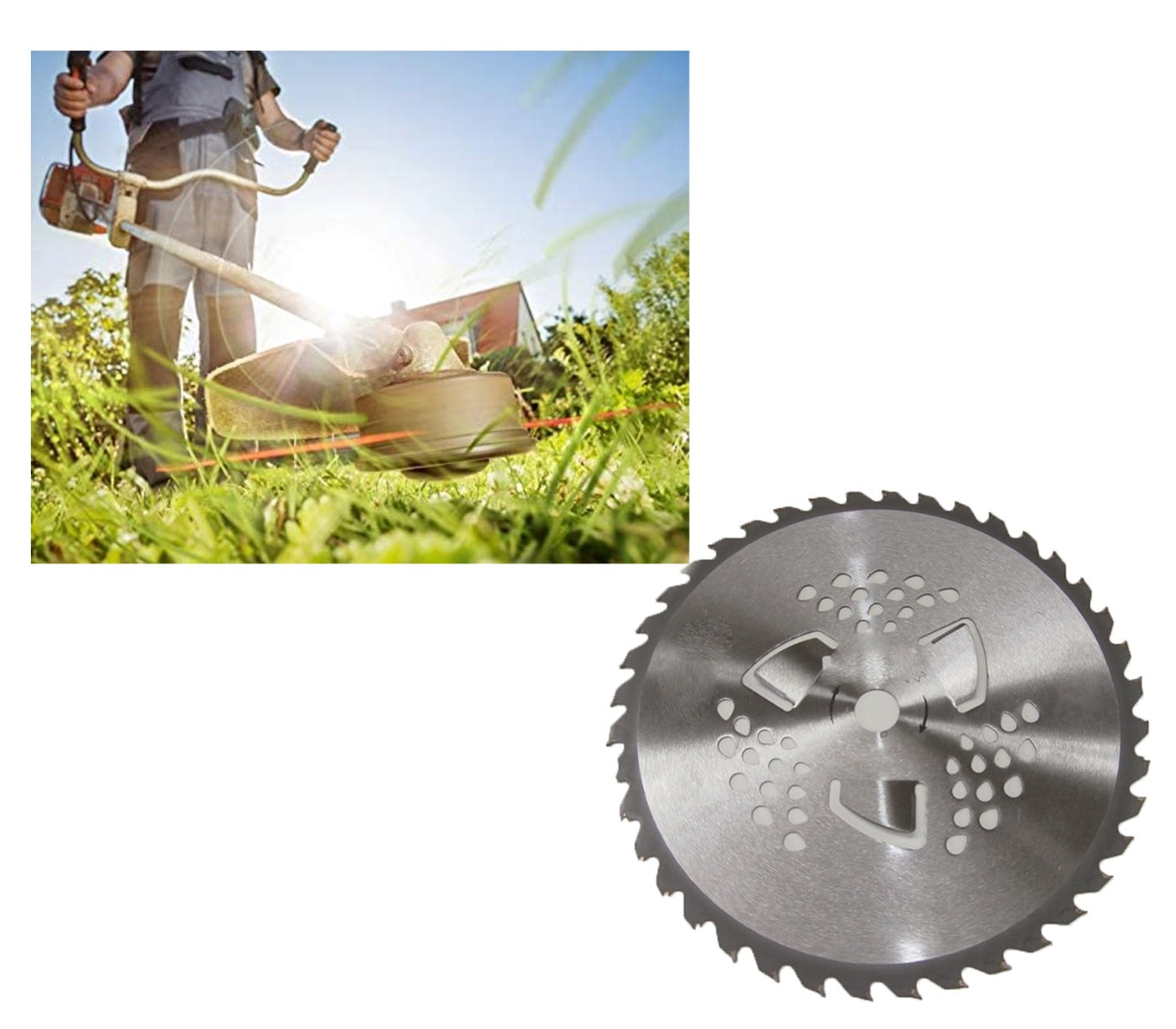 Disco ricambio decespugliatore lama 40t tagliaerba circolare 225cm foro 25.4 cm