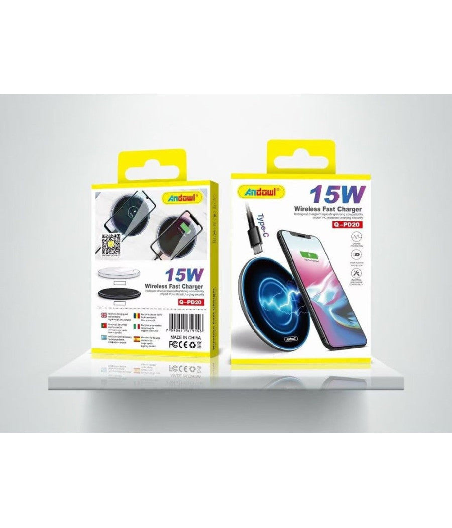 Caricatore Wireless Pad di Ricarica Rapida 15W – Accessorio per Smartphone Q-PD20