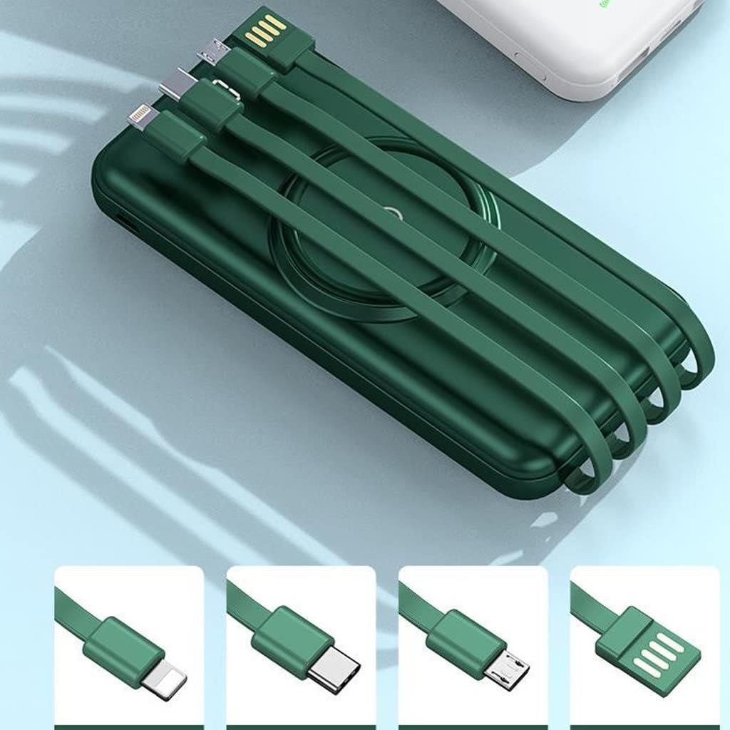 Mini Power Bank Wireless 20000mAh – Ricarica Rapida e Grande Capacità con 4 Cavi Integrati