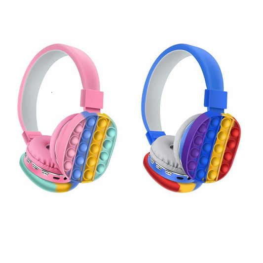 Cuffie Bluetooth in Silicone colore arcobaleno con microfono per bambini