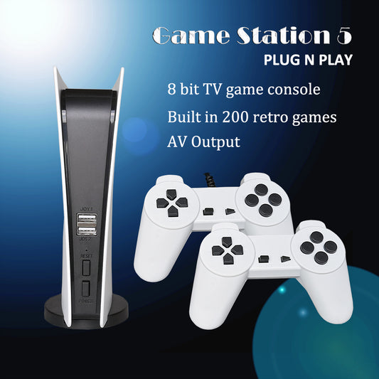 GS5 Game Station 5 Console per videogiochi cablata USB con 200 giochi classici 8 Bit GS5 TV
