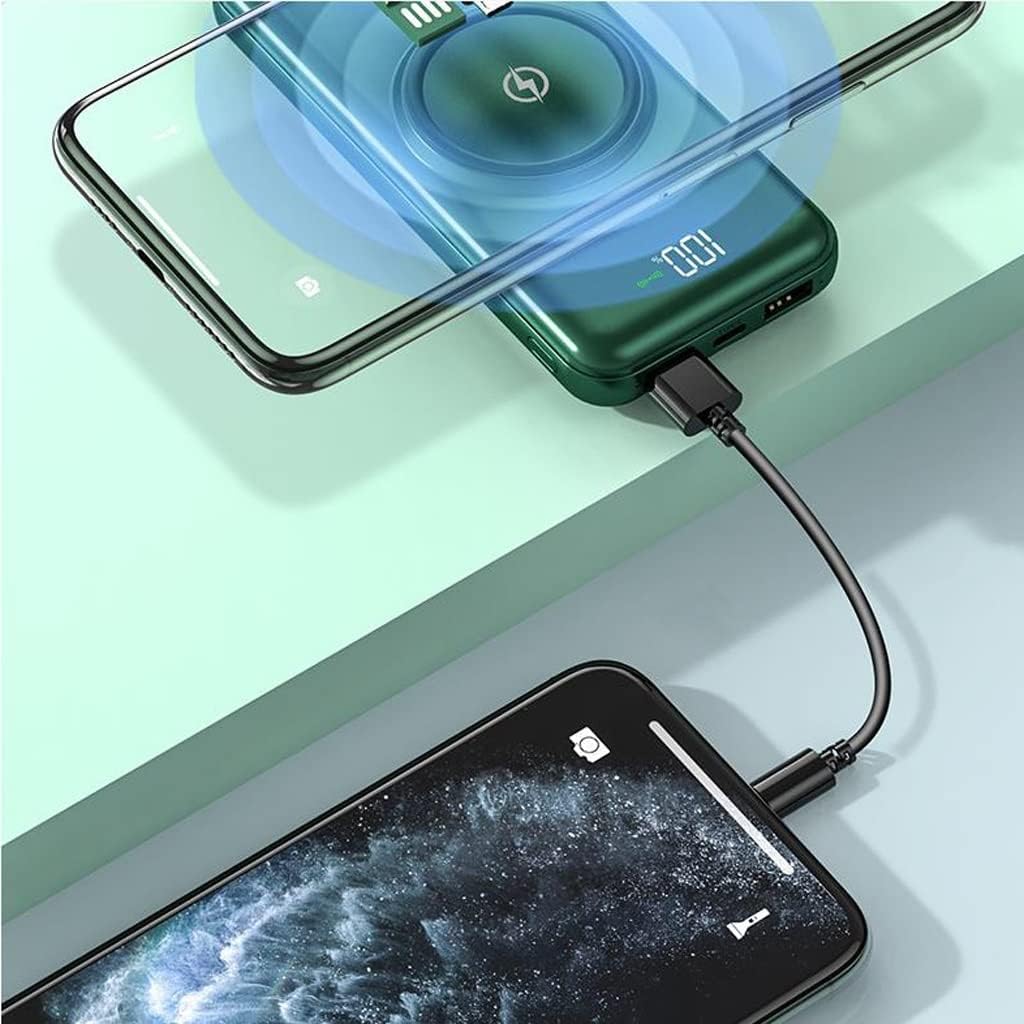 Mini Power Bank Wireless 20000mAh – Ricarica Rapida e Grande Capacità con 4 Cavi Integrati