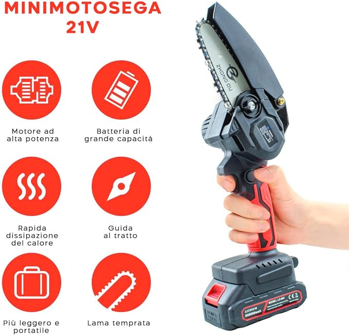 Mini motosega doppia batteria motosega elettrica da 48v più valigetta