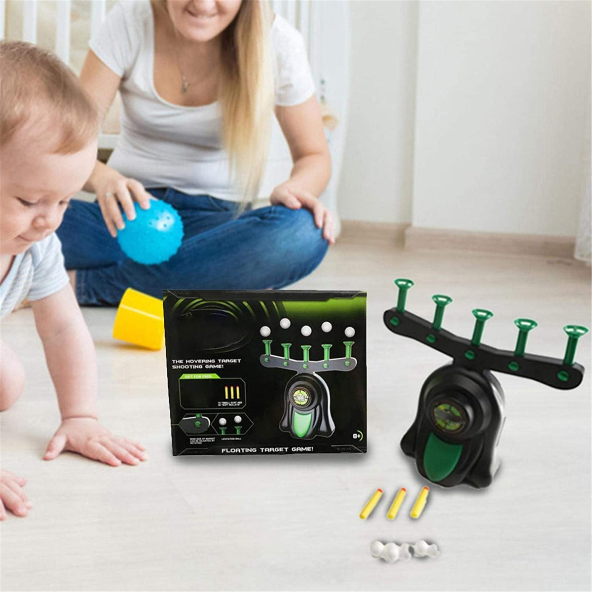 Air Shot il Gioco per bambini del tiro al Bersaglio fluttuante con doppia pistola per divertimento in famiglia