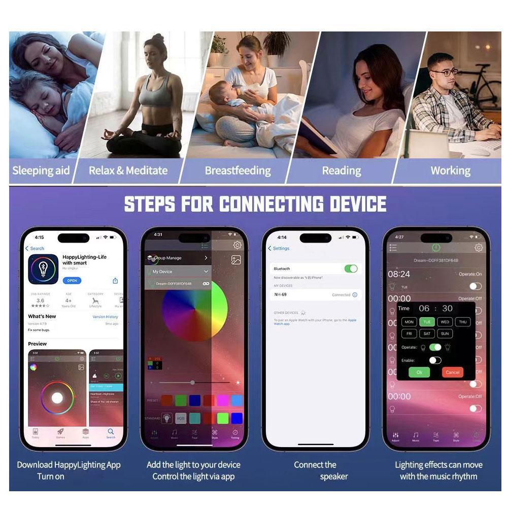 Lampada LED intelligente Bluetooth altoparlante caricabatterie wireless