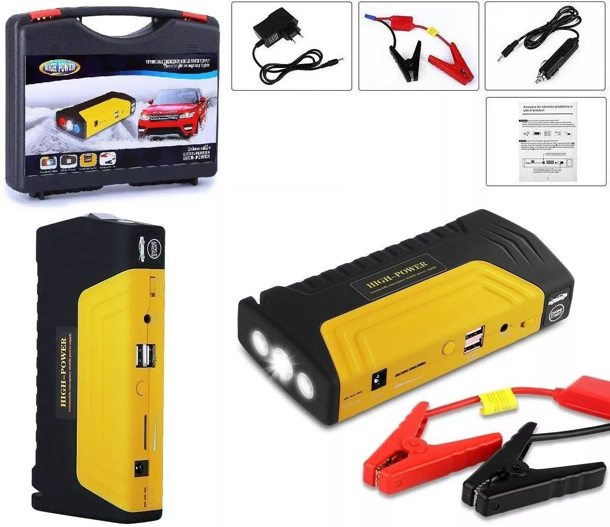 Jump starter avviatore batteria auto caricabatterie portatile emergenza 50800 mAh