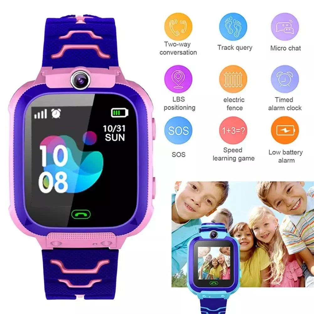 Smartwatch GPS per Bambini con Chiamate, Fotocamera, SOS, Torcia e Funzioni di Sicurezza