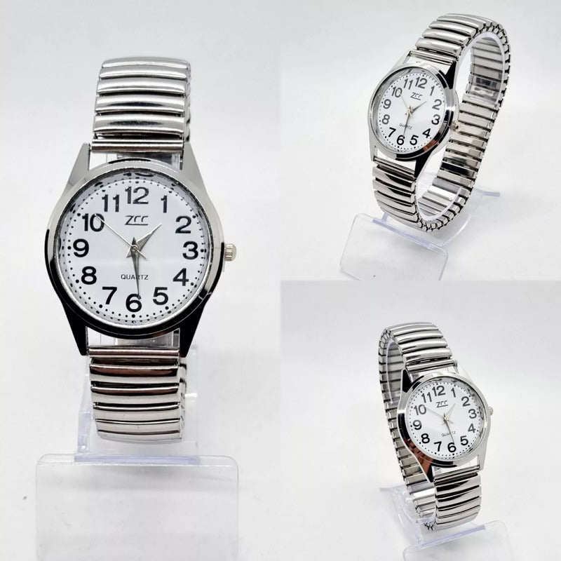 Orologio da Polso Elastico in Acciaio Inossidabile Bianco