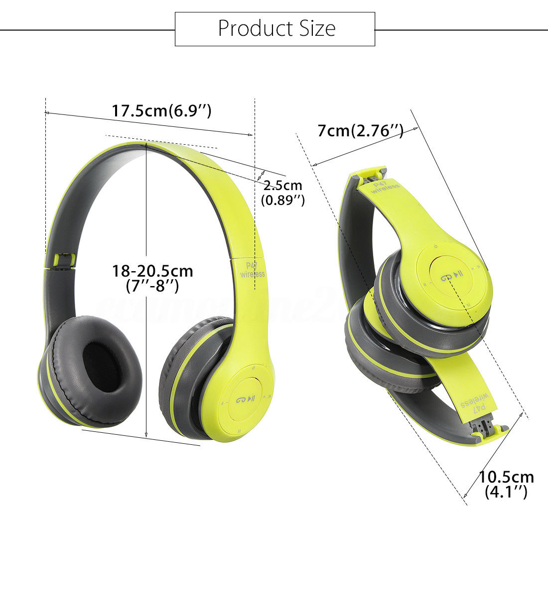 Cuffie bluetooth P47 wireless auricolari stereo pieghevoli fm microfono sport