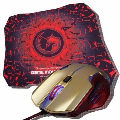 Tappetino Gaming 28x24 Cm + Mouse Per Con Cavo 2400dpi KIT- Marvo M416-2