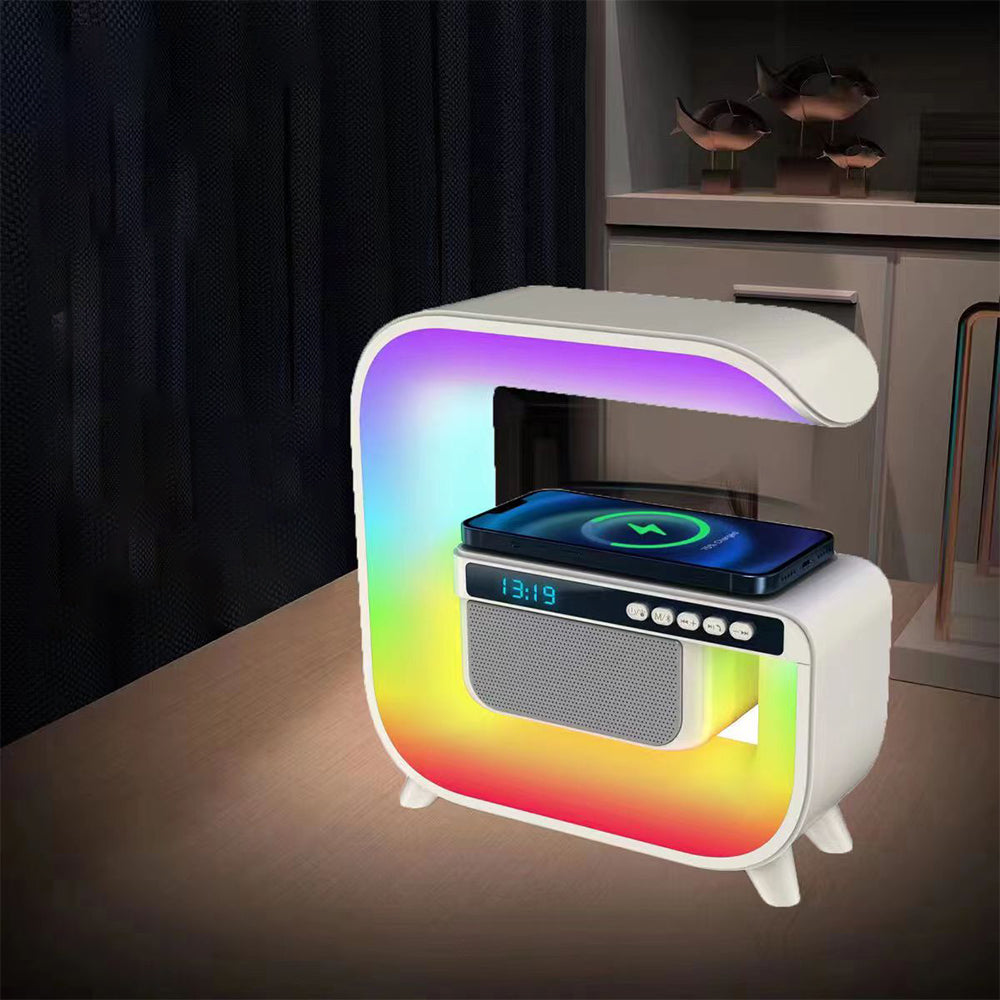 Lampada di ricarica wireless lampada da tavolo RGB regolabile a 6 colori con caricatore per telefono