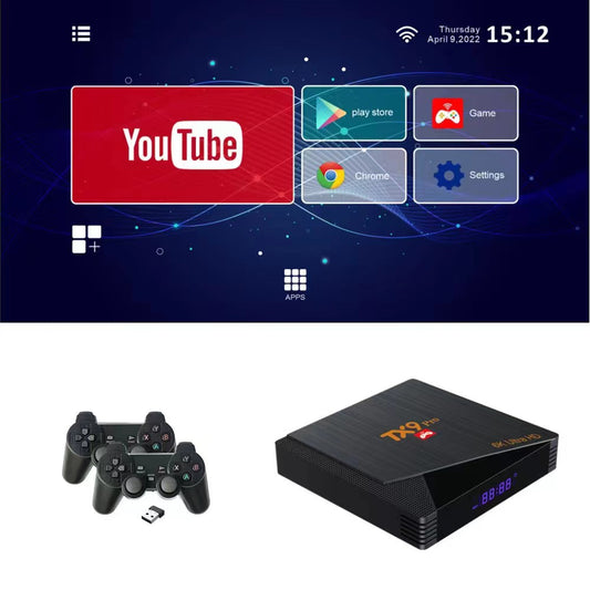 TX9 pro android 10.0 top box 2 in 1 retro game console box 4k ultra hd wifi 2.4g e 5.8g 1g ram 8g lettore multimediale