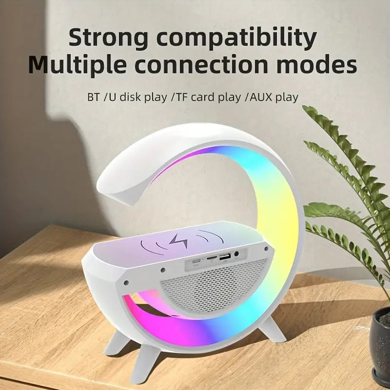 Wireless LED Speaker Bluetooth Orologio Lampada LED Caricabatteria Smartphone