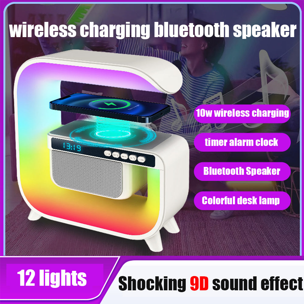 Lampada di ricarica wireless lampada da tavolo RGB regolabile a 6 colori con caricatore per telefono